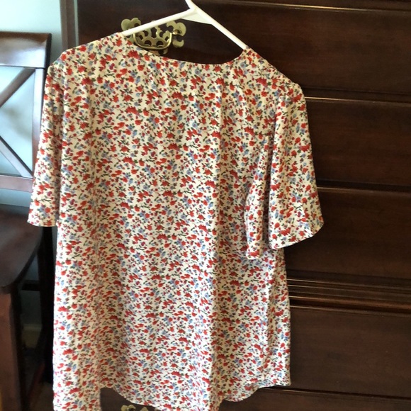 JODIFL Tops Flowered Short Sleeve Blouse Poshmark